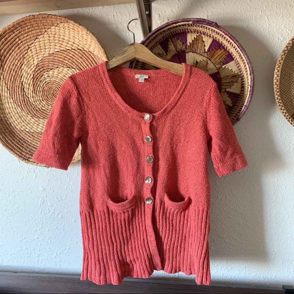 ☀️J.Jill salmon/red/pink knit sweater